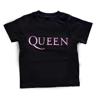 Black - Front - Queen Childrens-Kids Logo T-Shirt