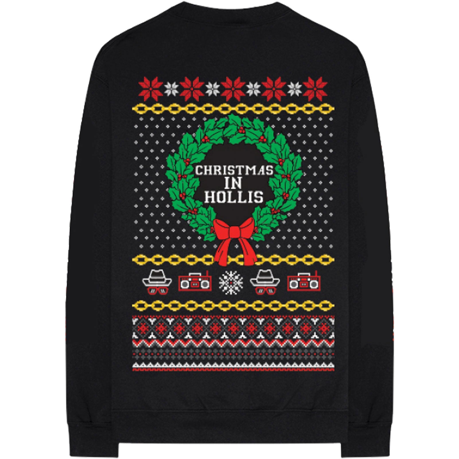 Black - Back - Run DMC Unisex Adult Holiday Christmas Sweatshirt