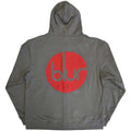 Grey - Back - Blur Unisex Adult Logo Full Zip Hoodie