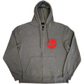 Grey - Front - Blur Unisex Adult Logo Full Zip Hoodie