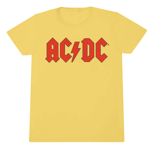 Yellow - Front - AC-DC Childrens-Kids Logo T-Shirt
