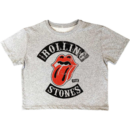 Grey - Front - The Rolling Stones Womens-Ladies Tour ´78 Crop Top