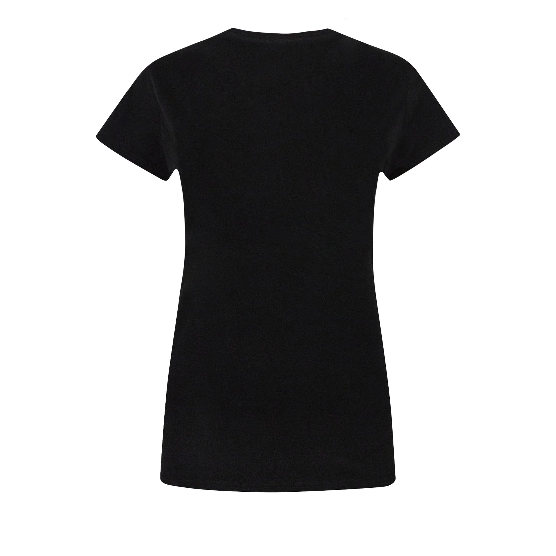 Black - Back - AC-DC Womens-Ladies Diamante Logo T-Shirt