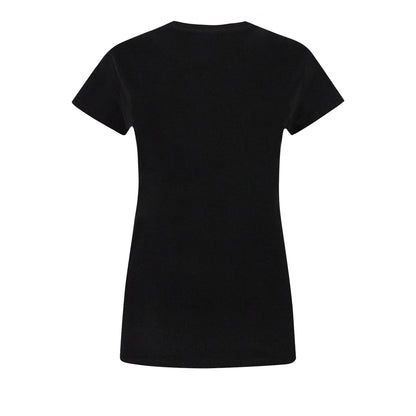 Black - Back - AC-DC Womens-Ladies Diamante Logo T-Shirt