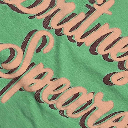 Green - Back - Britney Spears Unisex Adult Ringer Retro T-Shirt
