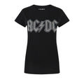 Black - Front - AC-DC Womens-Ladies Diamante Logo T-Shirt