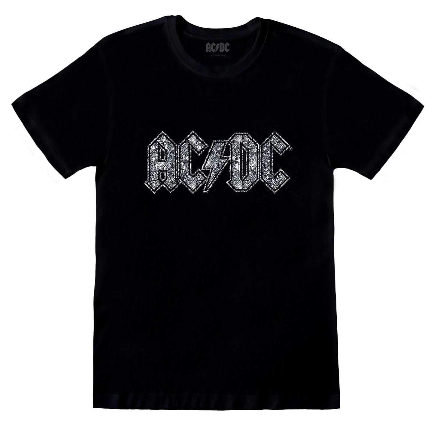 Black - Front - AC-DC Unisex Adult Diamante Logo T-Shirt
