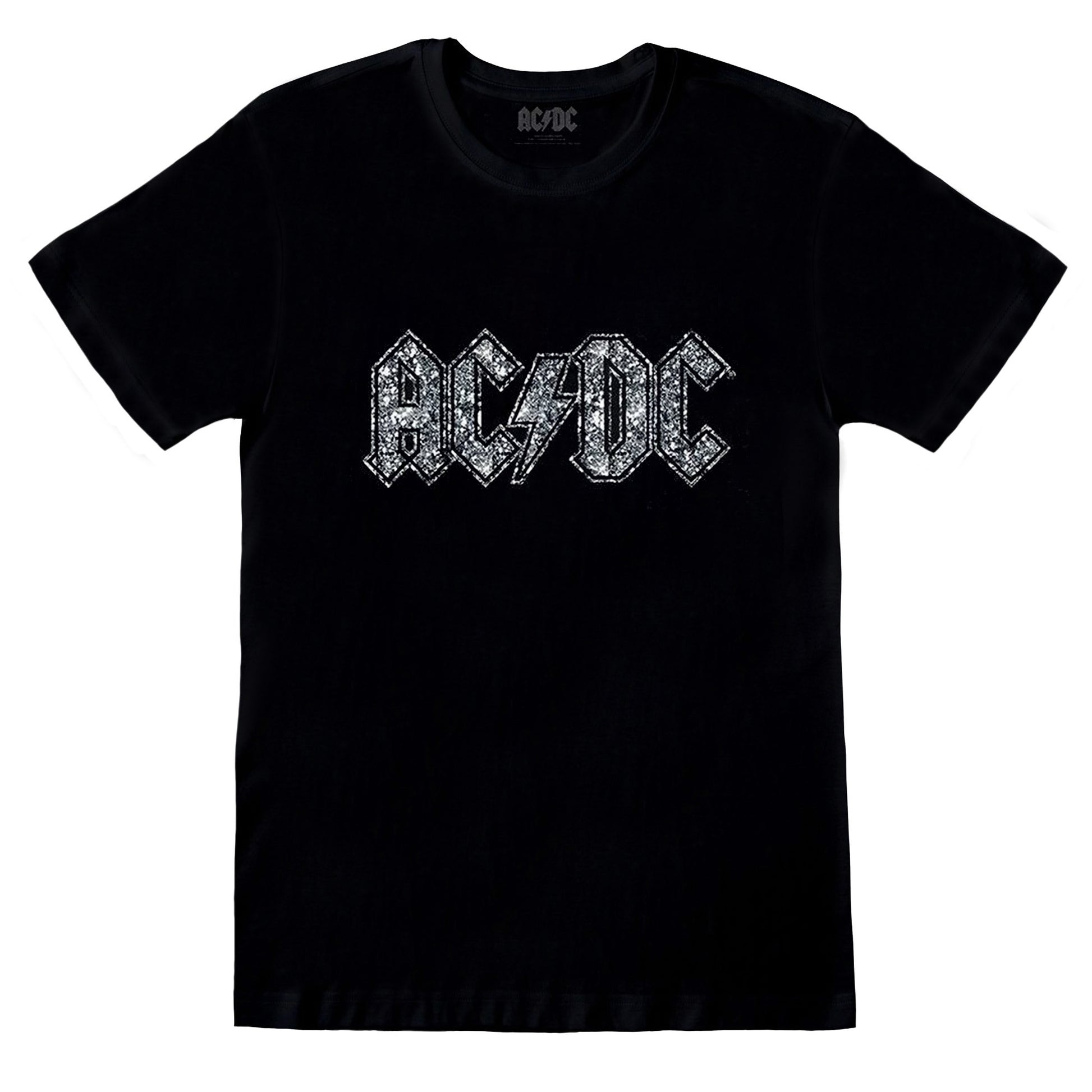 Black - Front - AC-DC Unisex Adult Diamante Logo T-Shirt