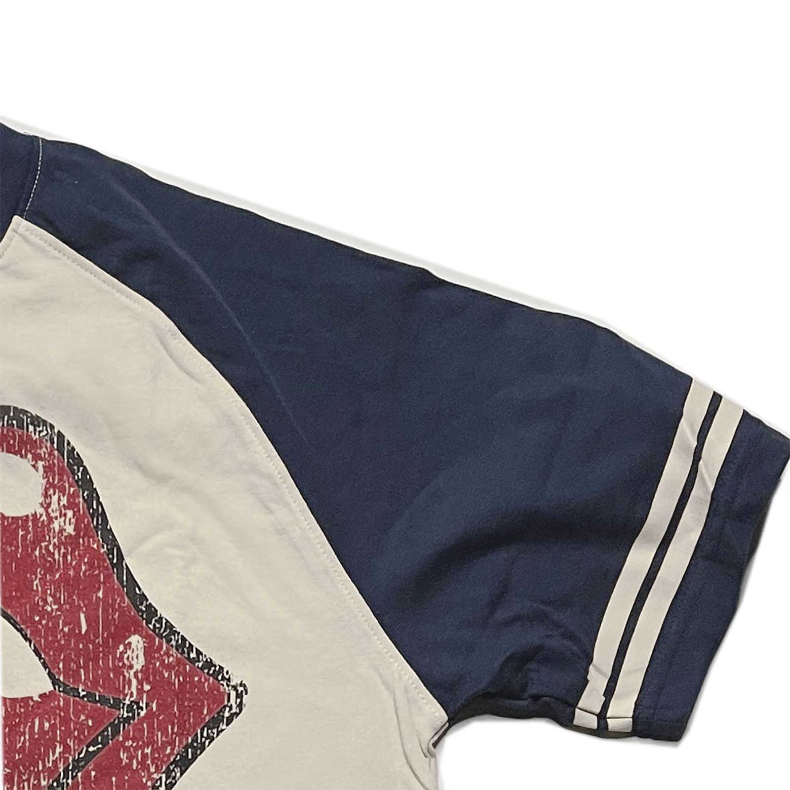 Natural-Navy Blue - Side - The Rolling Stones Unisex Adult Logo Raglan T-Shirt
