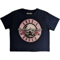 Navy Blue - Front - Guns N Roses Womens-Ladies Classic Logo Crop Top