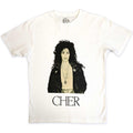 White - Front - Cher Unisex Adult Leather Jacket Cotton T-Shirt