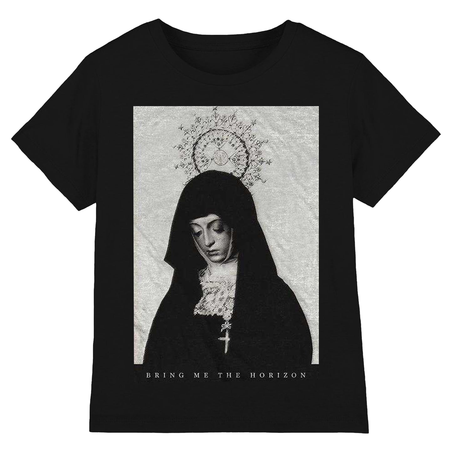 Black - Front - Bring Me The Horizon Unisex Adult Nun Cotton T-Shirt