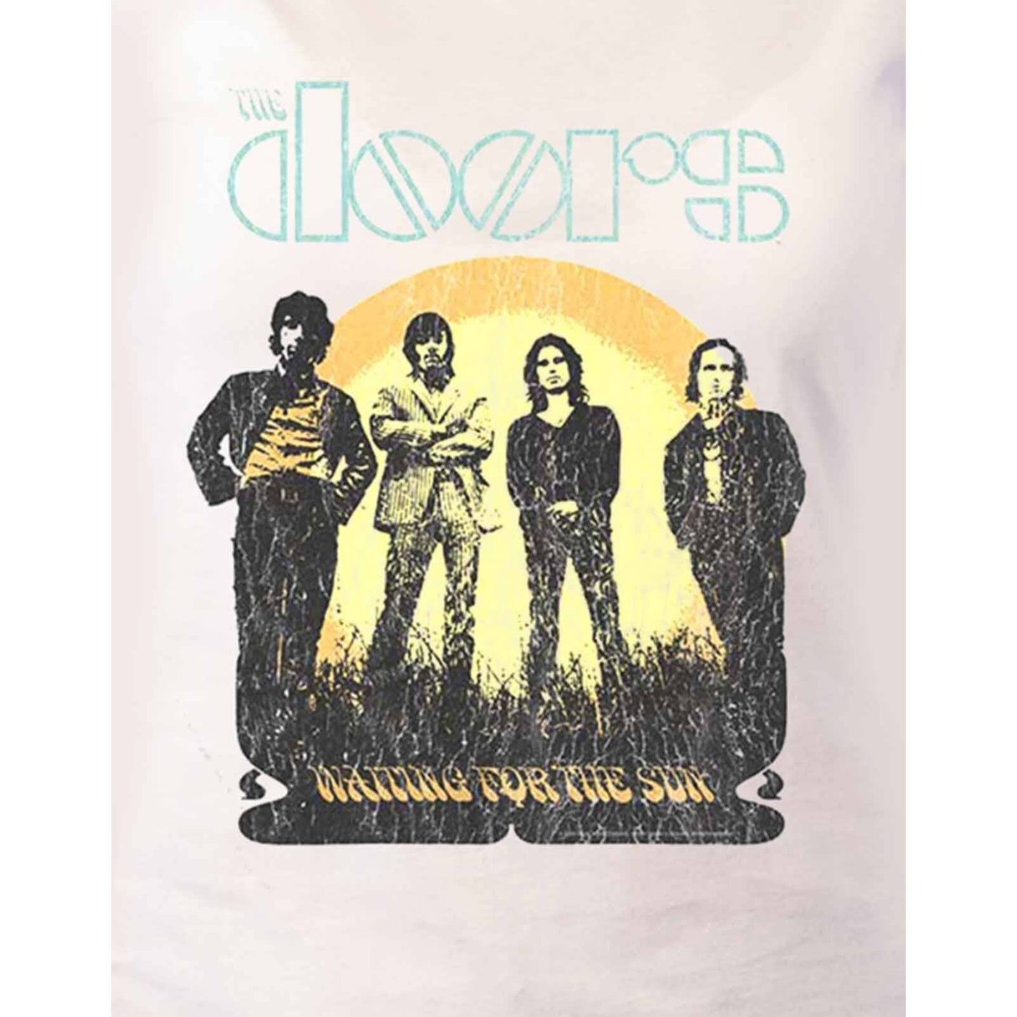 White - Side - The Doors Womens-Ladies Waiting For The Sun T-Shirt