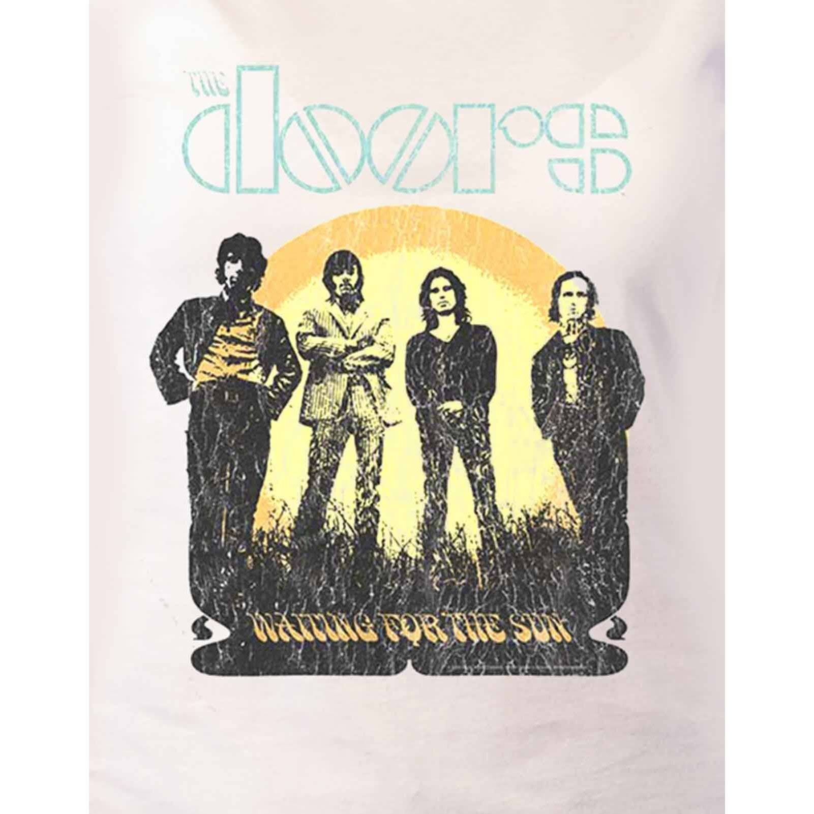 White - Side - The Doors Womens-Ladies Waiting For The Sun T-Shirt