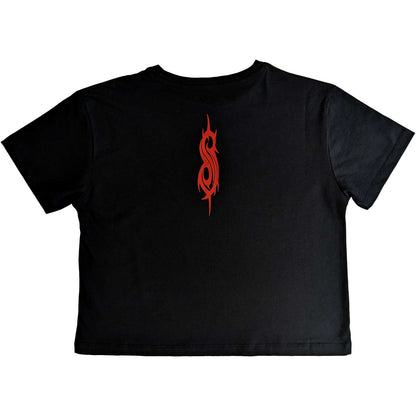 Black - Back - Slipknot Womens-Ladies Band Frame Crop Top