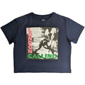 Navy Blue - Front - The Clash Womens-Ladies London Calling Crop Top