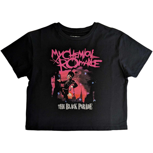 Black - Front - My Chemical Romance Womens-Ladies March Crop Top
