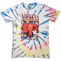 White - Front - Nirvana Unisex Adult Heart Tie Dye T-Shirt