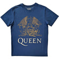 Denim Blue - Front - Queen Unisex Adult Crest T-Shirt