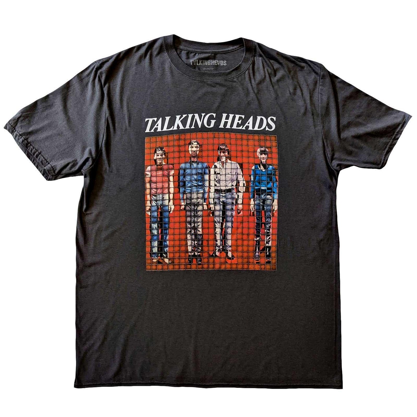 Charcoal Grey - Front - Talking Heads Unisex Adult Pixel Cotton T-Shirt