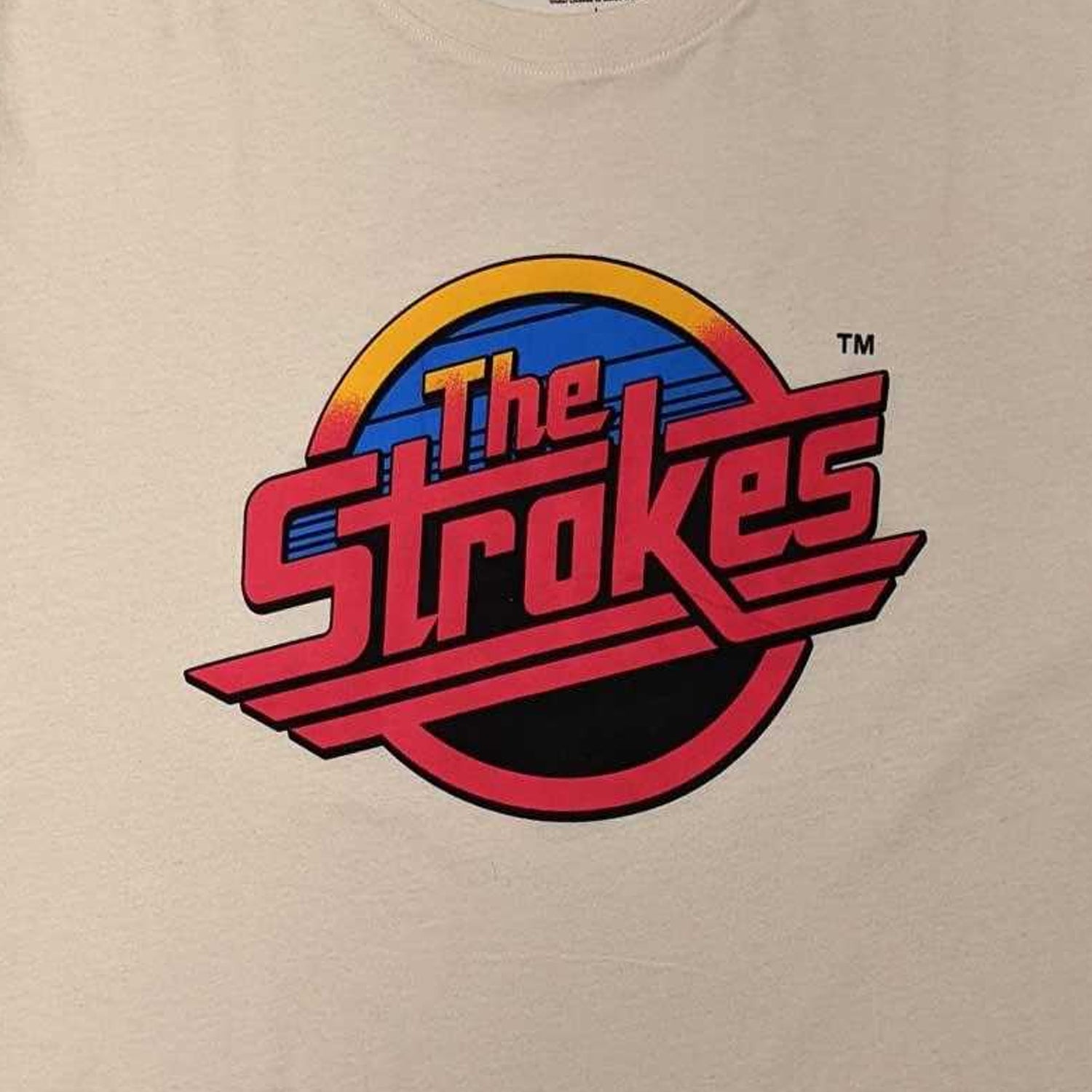 Natural - Back - The Strokes Unisex Adult Logo T-Shirt