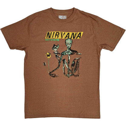Brown - Front - Nirvana Unisex Adult Incesticide Album T-Shirt