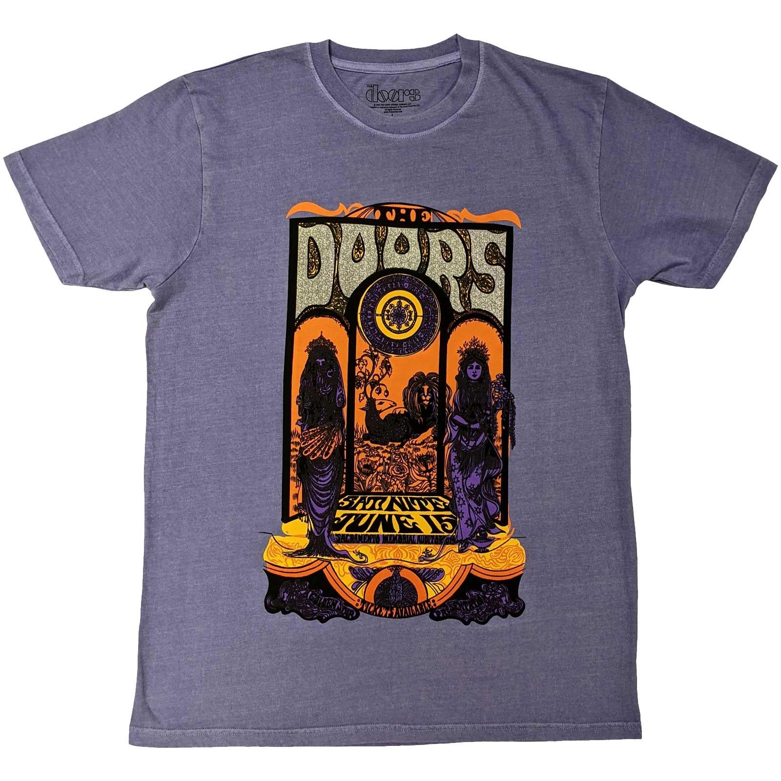 Purple-Silver - Front - The Doors Unisex Adult Sacramento Embellished T-Shirt