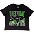 Black - Front - Green Day Womens-Ladies American Idiot Wings Crop Top