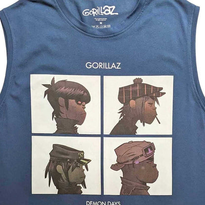 Denim Blue - Lifestyle - Gorillaz Unisex Adult Demon Days Cotton Tank Top