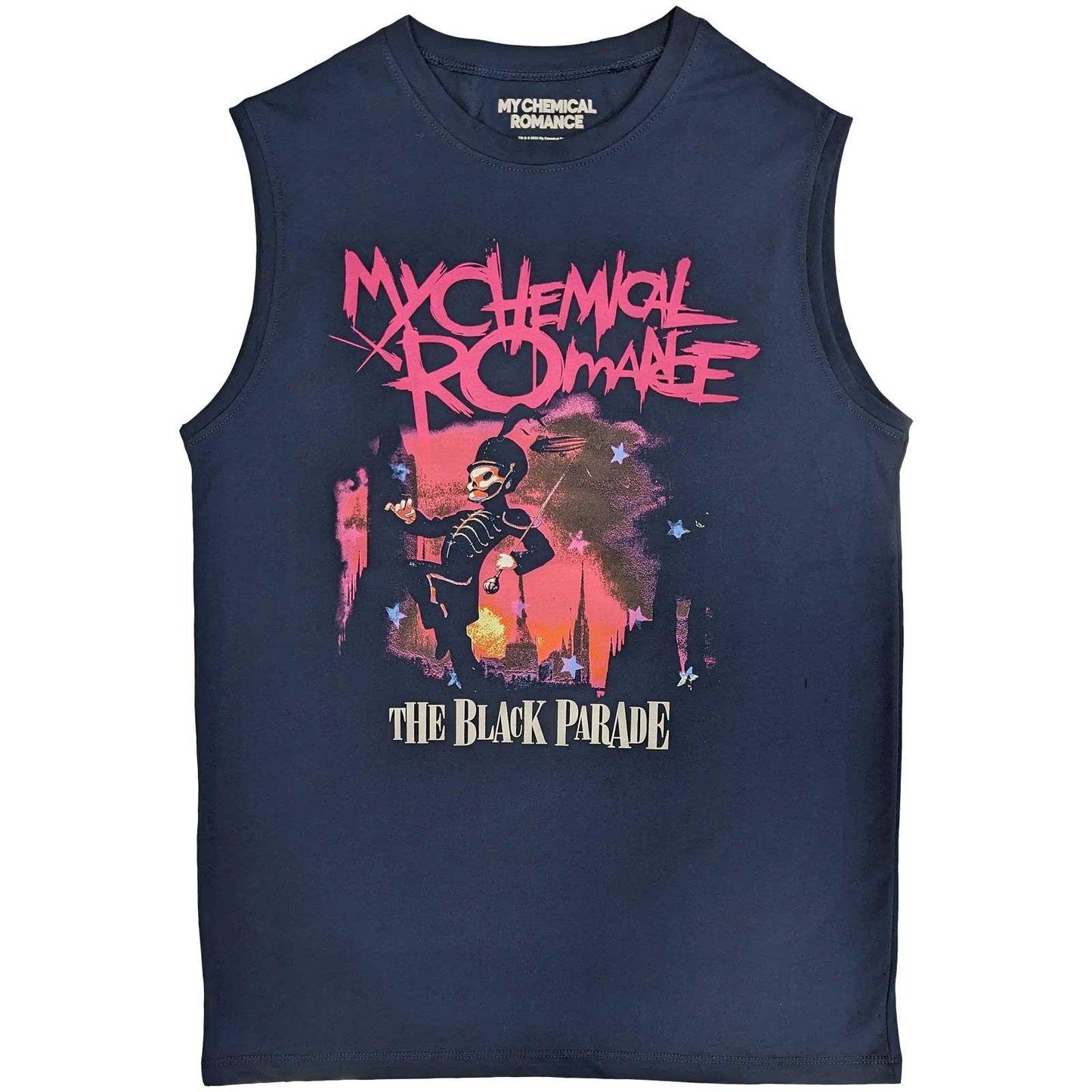 Navy Blue - Front - My Chemical Romance Unisex Adult March Cotton Tank Top