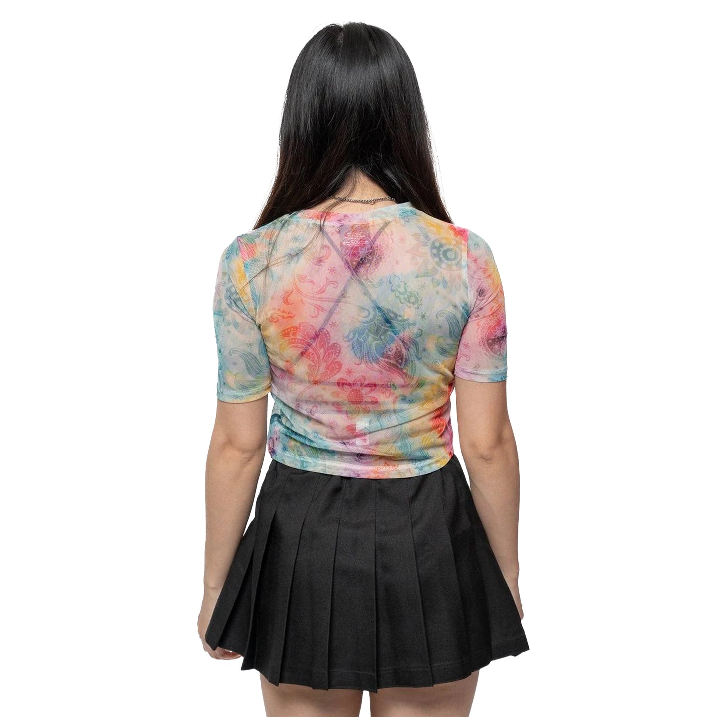 Multicoloured - Side - The Beatles Womens-Ladies Sgt Pepper Mesh Crop Top
