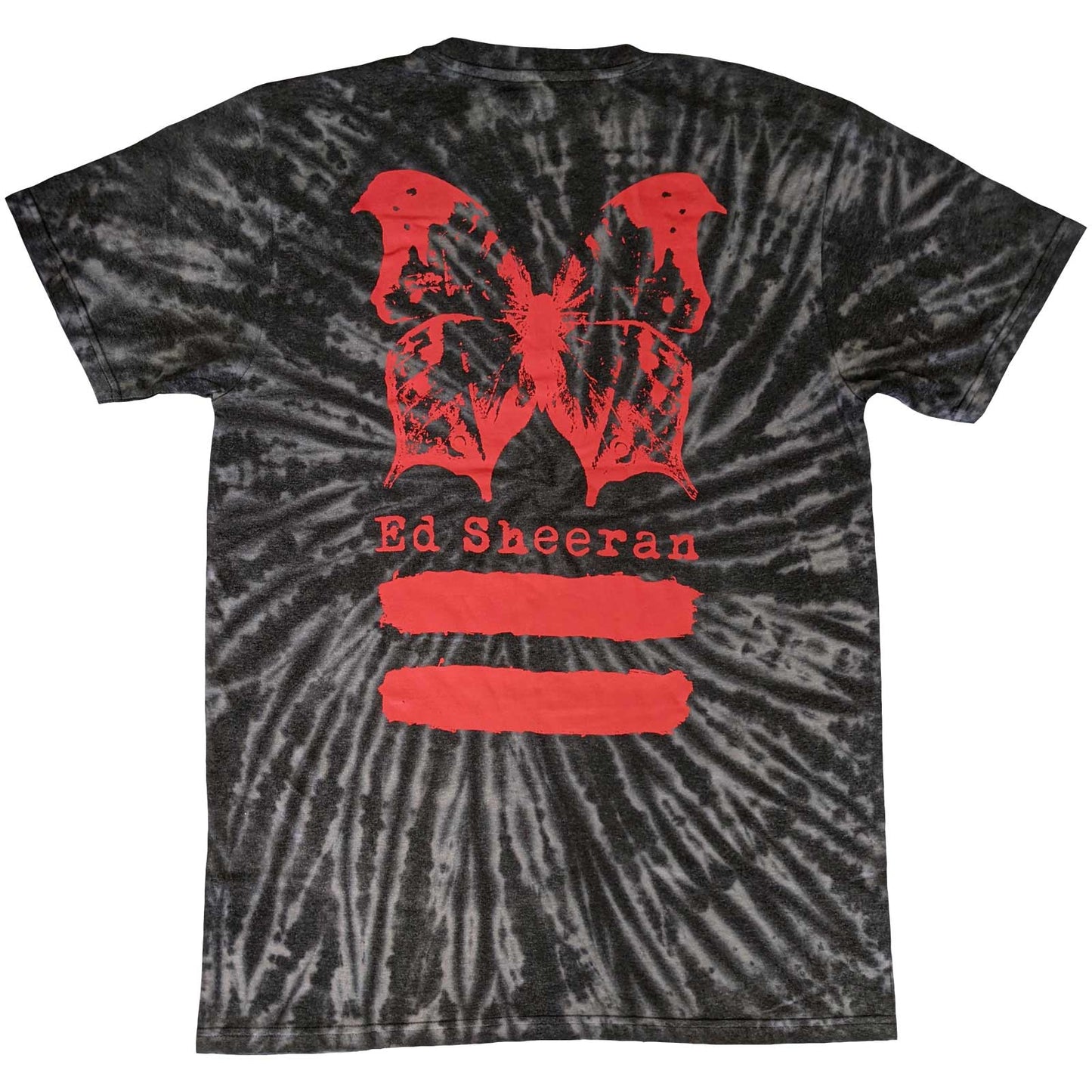 Black-Red - Back - Ed Sheeran Unisex Adult Equals Butterfly Equals T-Shirt