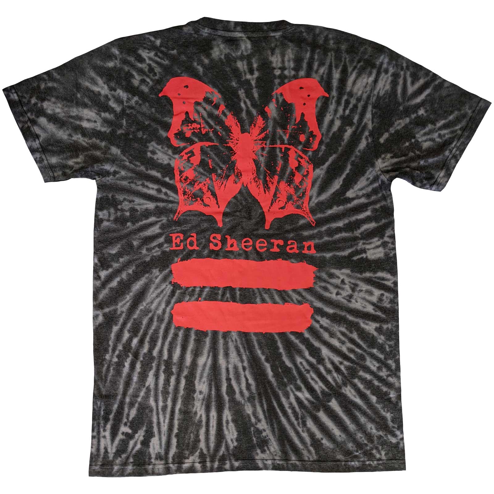 Black-Red - Back - Ed Sheeran Unisex Adult Equals Butterfly Equals T-Shirt