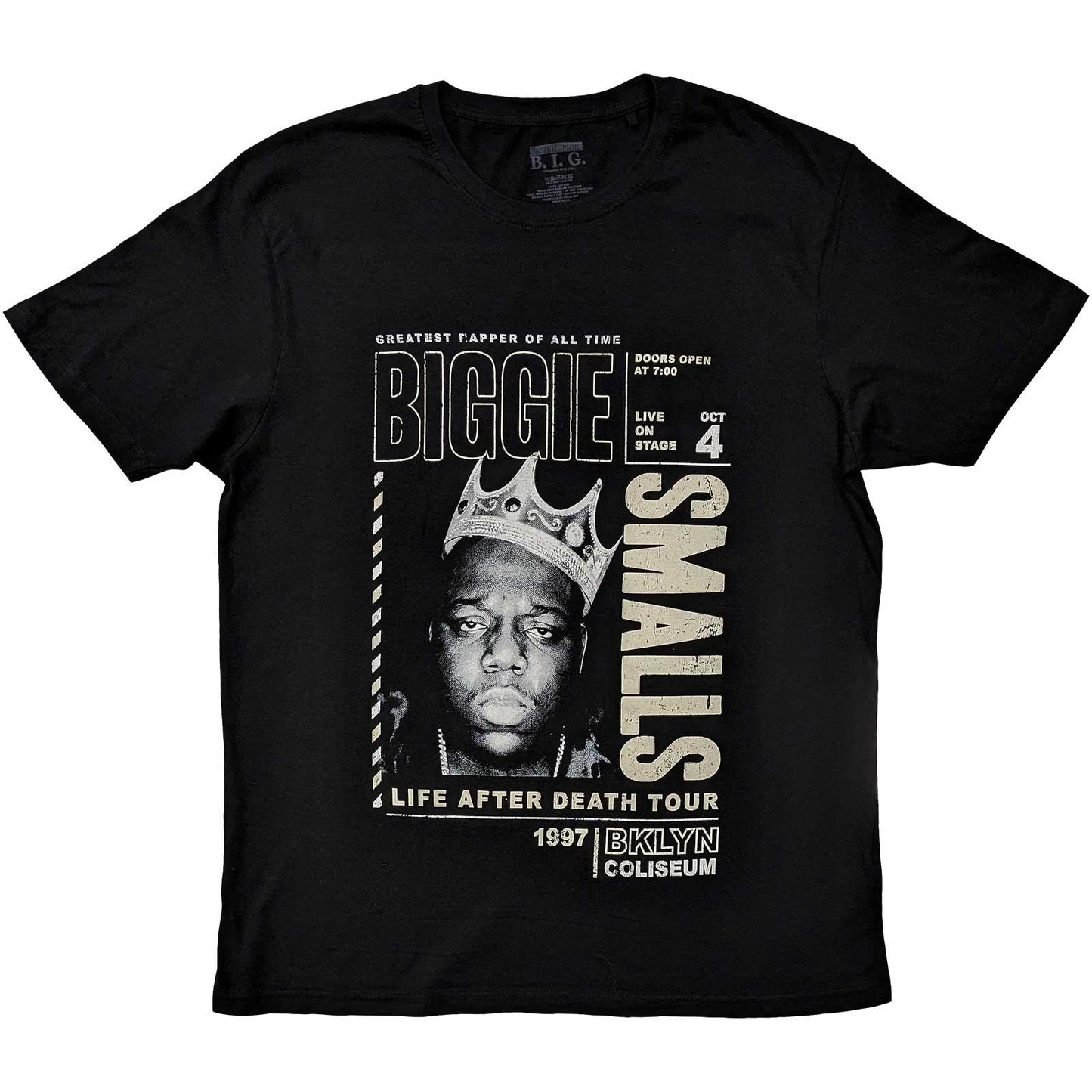 Black - Front - Biggie Smalls Unisex Adult Life After Death Tour Cotton T-Shirt
