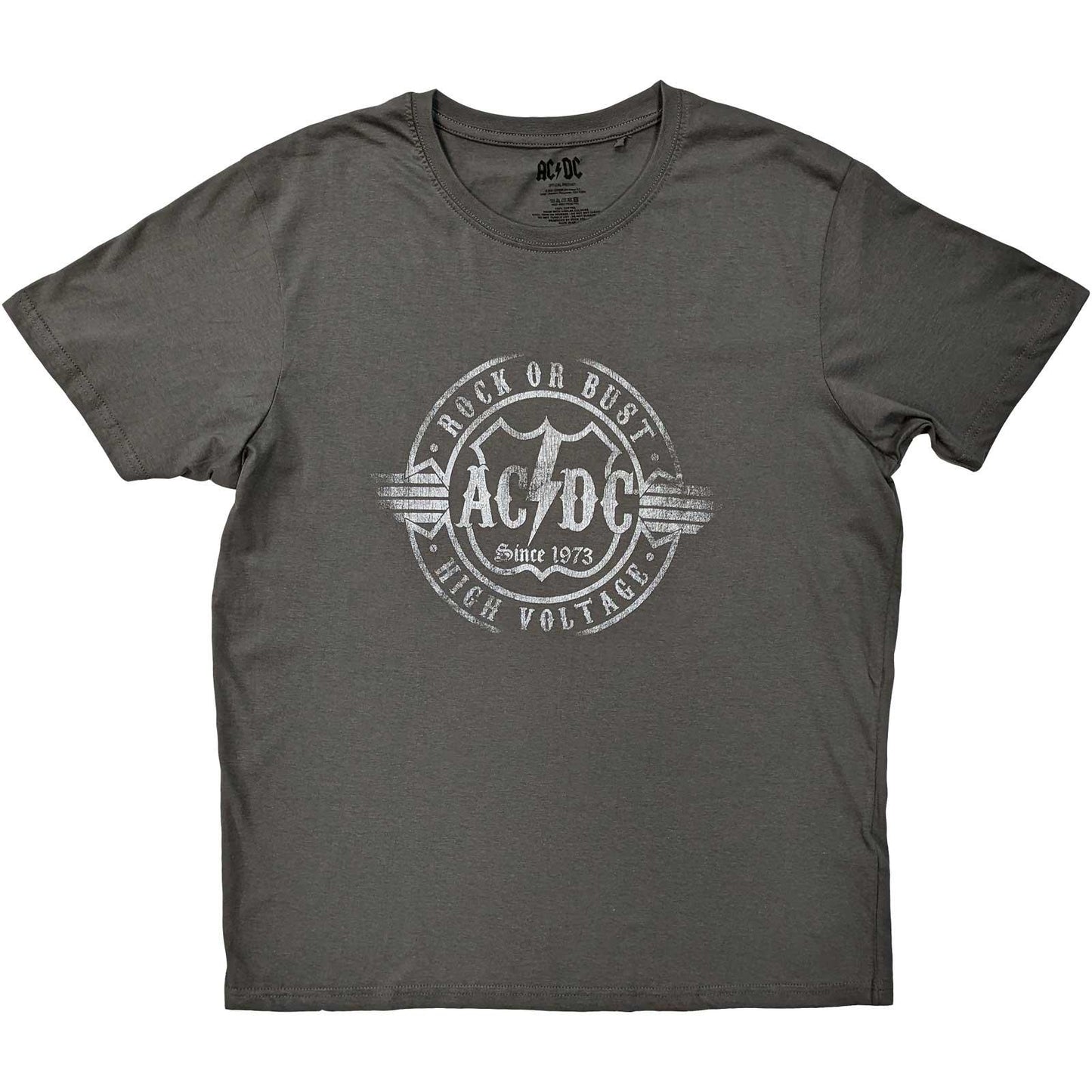 Charcoal Grey - Front - AC-DC Unisex Adult Rock Or Bust Cotton T-Shirt