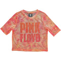 Pink - Front - Pink Floyd Womens-Ladies Stacked Logo Mesh Crop Top