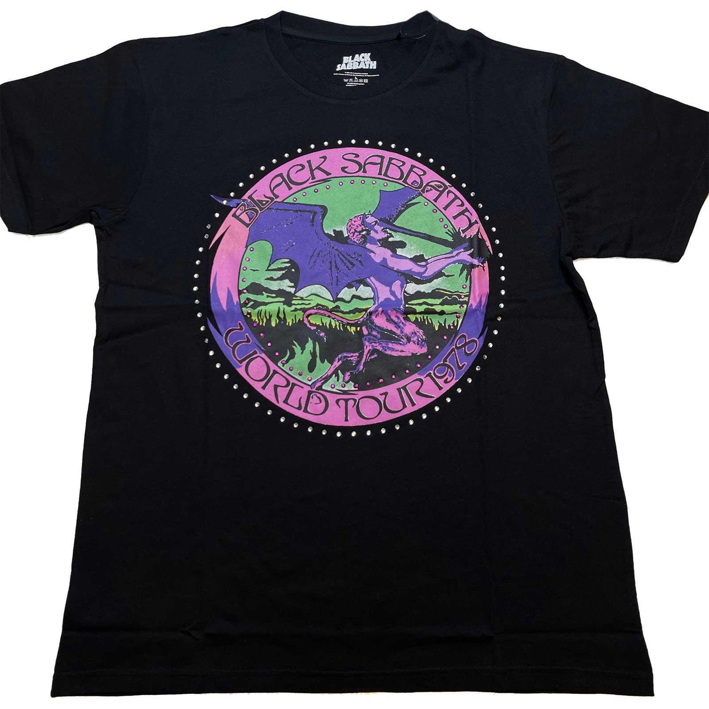 Black - Front - Black Sabbath Childrens-Kids Tour´78 Embellished T-Shirt