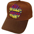 Brown-Yellow-Pink - Front - Willie Nelson Unisex Adult Emblem Baseball Cap