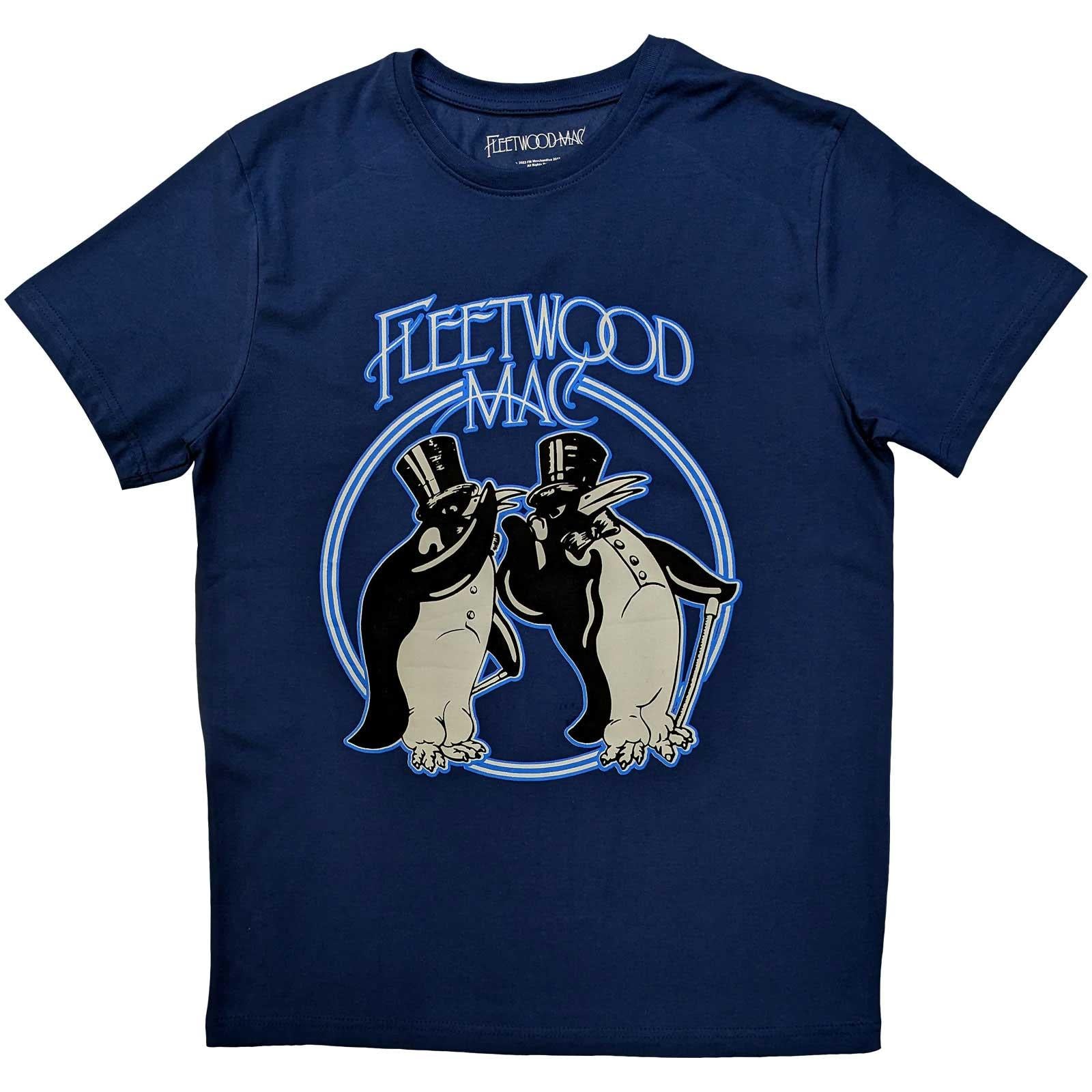 Denim Blue - Front - Fleetwood Mac Unisex Adult Penguins T-Shirt