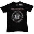Black - Front - Ramones Childrens-Kids Presidential Seal Embellished T-Shirt