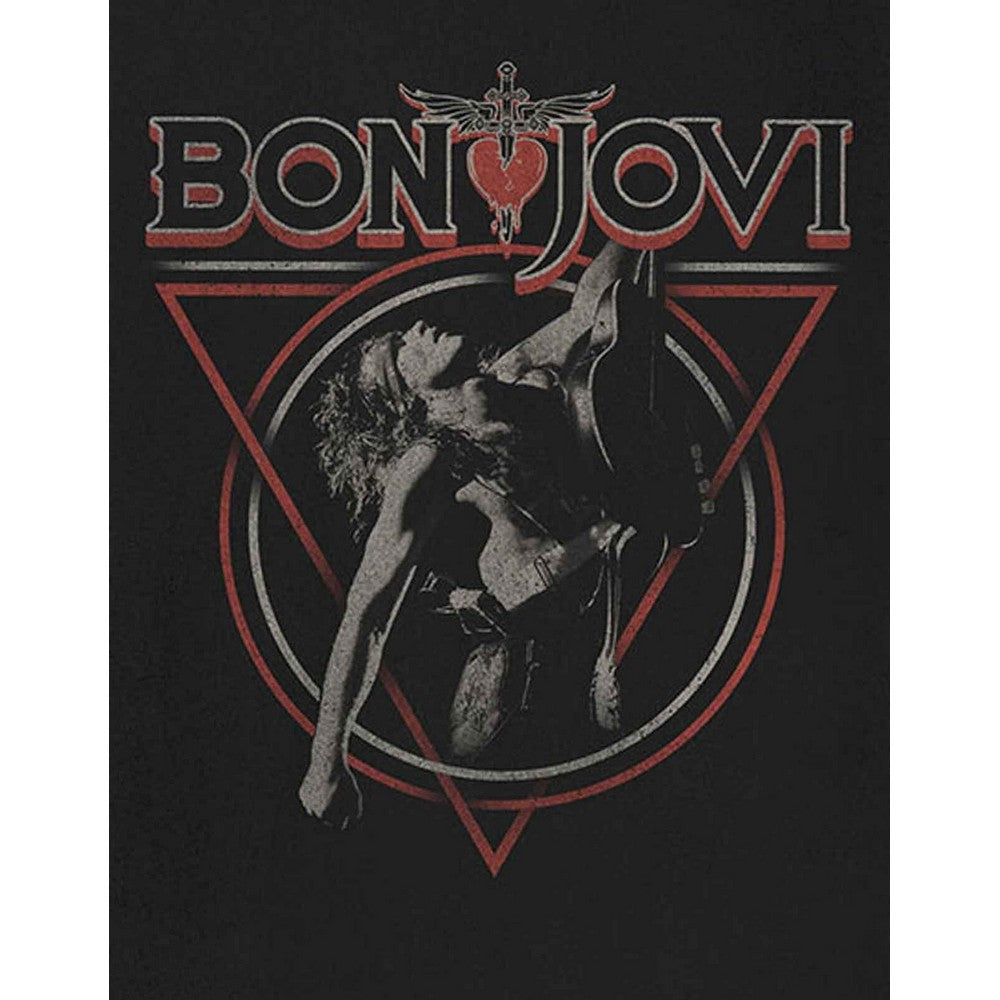 Black - Lifestyle - Bon Jovi Unisex Adult Triangle Overlap T-Shirt