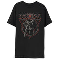 Black - Front - Bon Jovi Unisex Adult Triangle Overlap T-Shirt