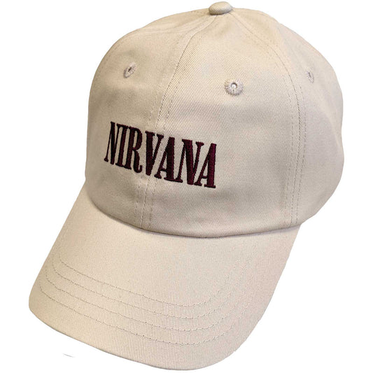 Sand - Front - Nirvana Unisex Adult In Utero Logo Baseball Cap