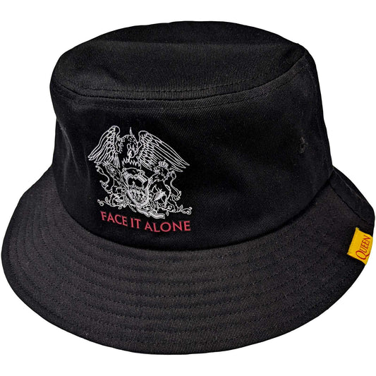 Black - Front - Queen Unisex Adult Face It Alone Bucket Hat