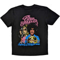 Black-Blue-Pink - Front - Thin Lizzy Unisex Adult Vagabonds Of The Western World Tracklist Back Print Cotton T-Shirt