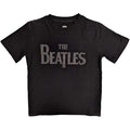 Black - Front - The Beatles Childrens-Kids Drop T Logo Embellished T-Shirt