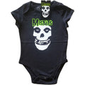 Black - Front - Misfits Childrens-Kids Skull Logo Babygrow