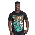 Black - Back - Ghost Unisex Adult Statue of Liberty T-Shirt