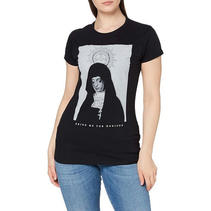 Black - Back - Bring Me The Horizon Womens-Ladies Nun Cotton T-Shirt