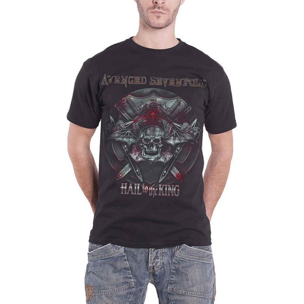 Black - Side - Avenged Sevenfold Unisex Adult Battle Armour Cotton T-Shirt